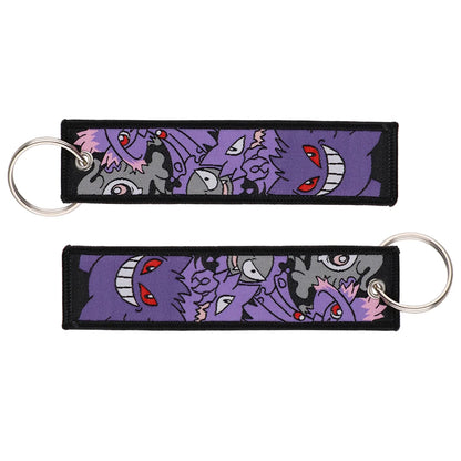 Embroidered Keychain Double-Sided Key Fob for Car & Motorcycle