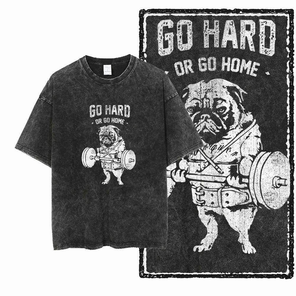Men’s Graphic T-Shirt Acid Washed Cotton Streetwear