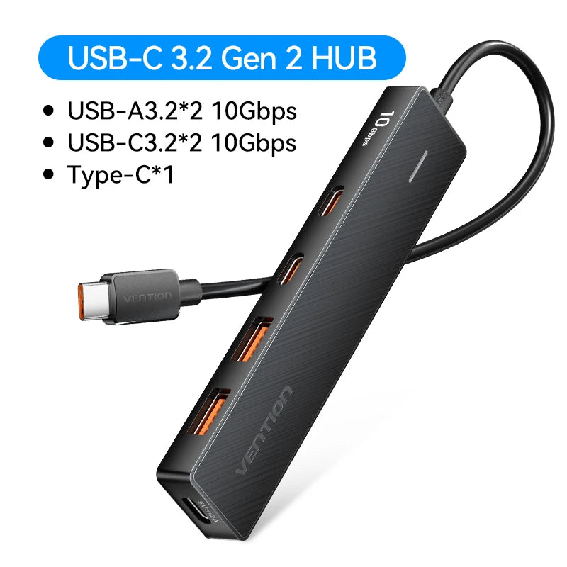 USB 3.2 Hub 5-in-1 10Gbps USB-C USB-A Splitter Adapter