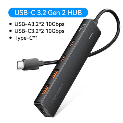 USB 3.2 Hub 5-in-1 10Gbps USB-C USB-A Splitter Adapter