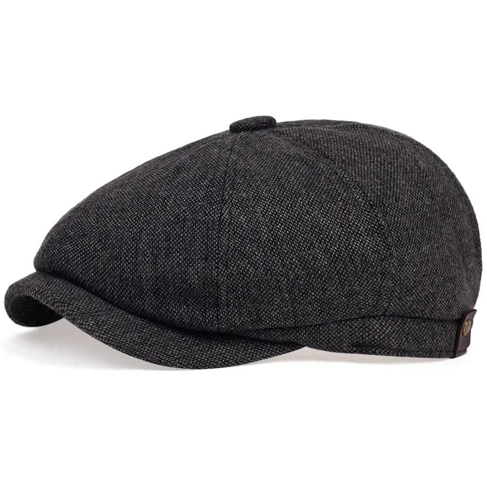 Newsboy Cap Plaid Octagonal Flat Cap for Men and Women