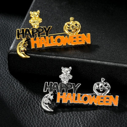Ghost Brooch Halloween Rhinestone Lapel Pin for Men and Women