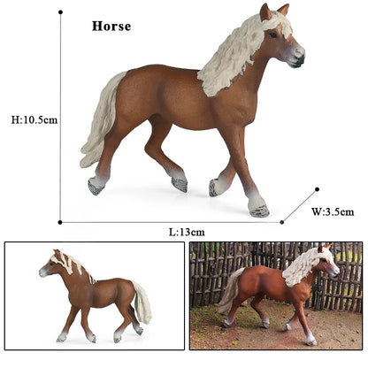 Horse Figurine, Realistic PVC Animal Model Toy for Kids