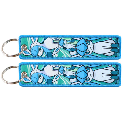 Embroidered Keychain Double-Sided Key Fob for Car & Motorcycle