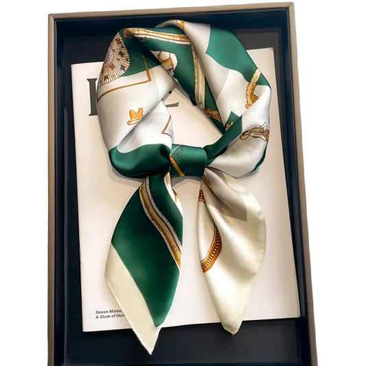 Women's Square Scarf – Floral Satin Hair & Neck Wrap