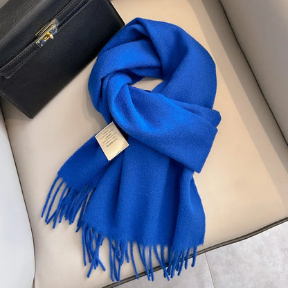 Wool Winter Scarf – 100% Wool Warm Solid Color Wrap