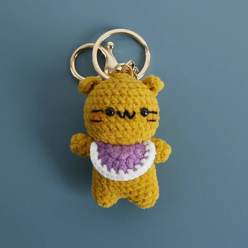 Sheep Keychain Cute Crochet Animal Keyring for Bags and Keys
