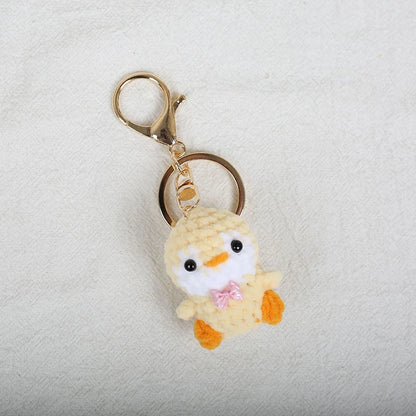 Penguin Keychain Cute Knitted Animal Keyring for Bags and Keys
