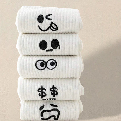 Men's Casual Socks White Soft Breathable Everyday Socks