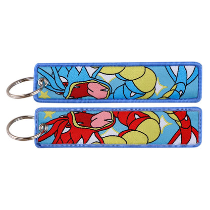 Embroidered Keychain Double-Sided Key Fob for Car & Motorcycle