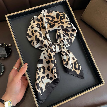 Women’s Square Scarf 70x70cm – Silk Feel Printed Hair Wrap