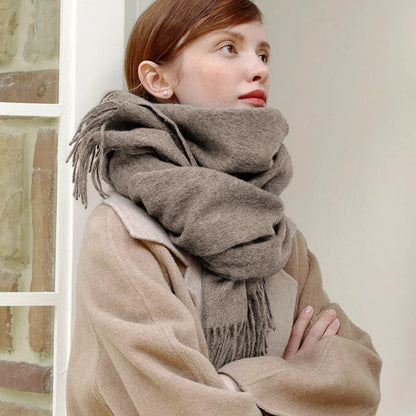 Women's Wool Scarf – Warm Winter Wrap 200×35cm