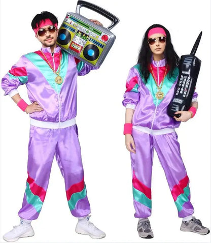 Men's Retro Tracksuit Costume – 80s & 90s Windbreaker Set