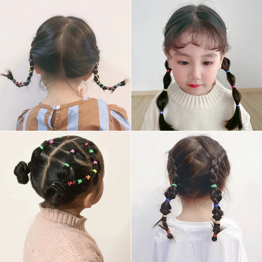 Kids Hair Ties Colorful Elastic Bands for Girls, 500–2000pcs