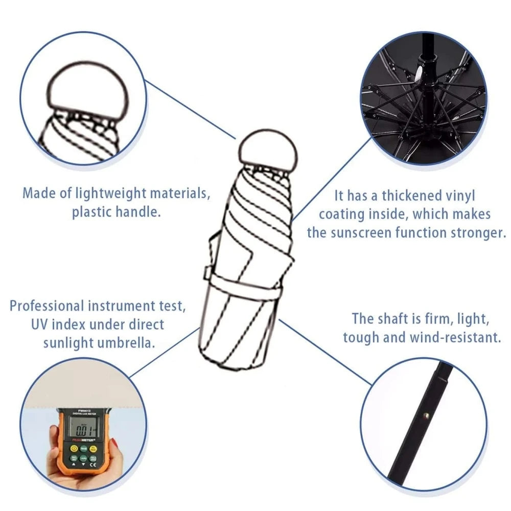 Mini UV Umbrella – Compact Folding Sun & Rain Protection