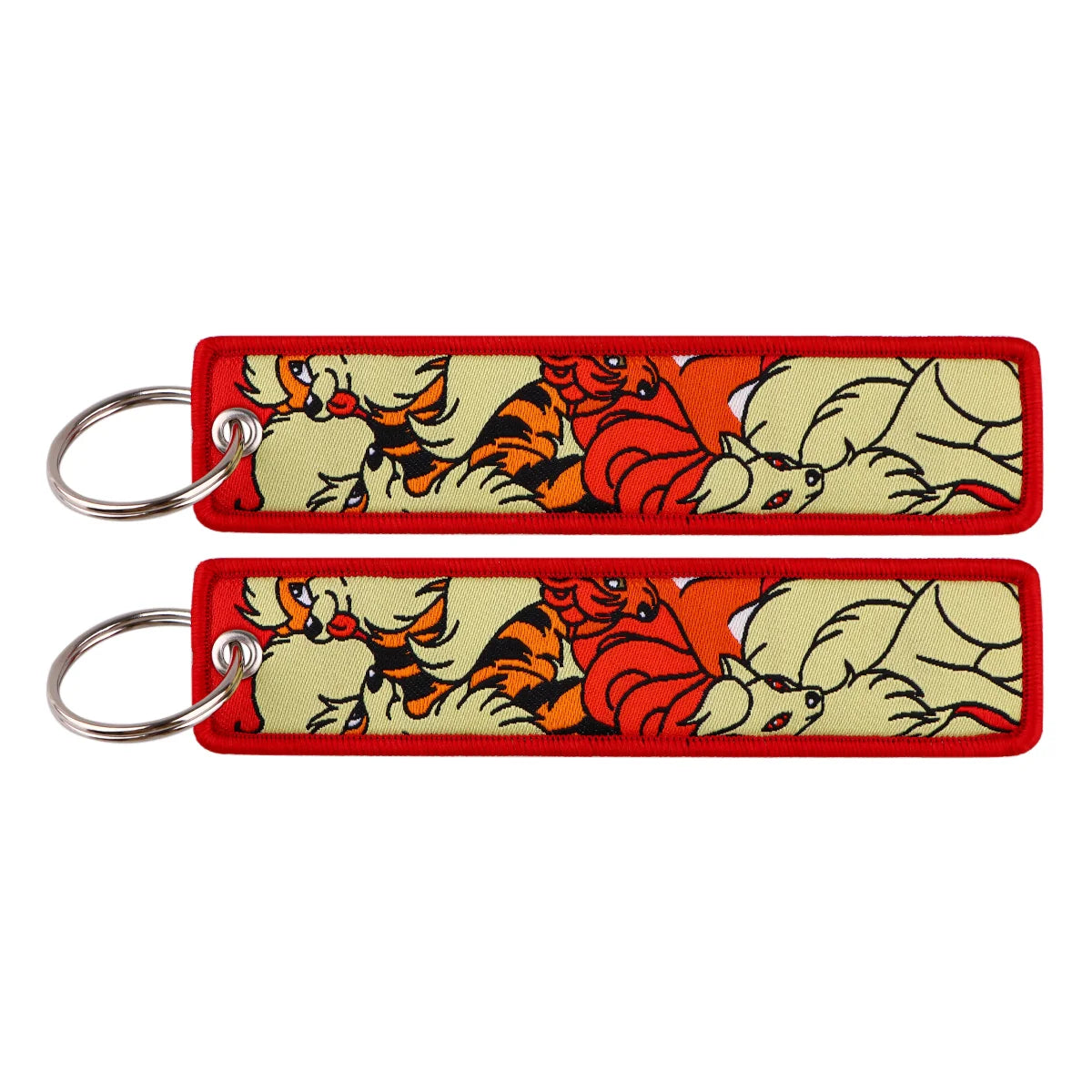 Embroidered Keychain Double-Sided Key Fob for Car & Motorcycle