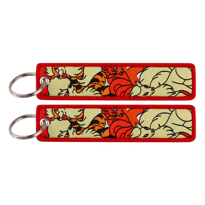 Embroidered Keychain Double-Sided Key Fob for Car & Motorcycle