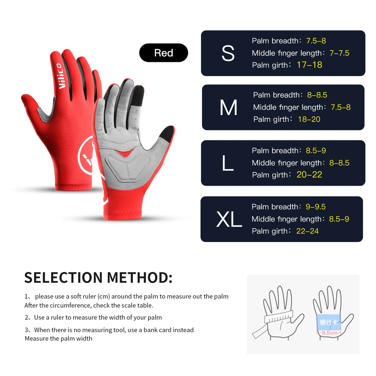 Cycling Gloves Full Finger Touchscreen Anti-Slip Riding Gloves