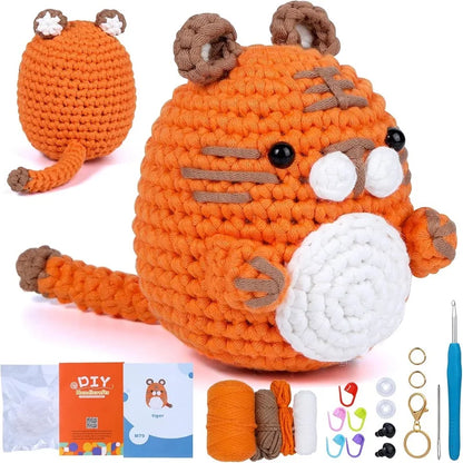 Crochet Kit for Beginners Animal DIY Craft Set with Yarn and Hooks