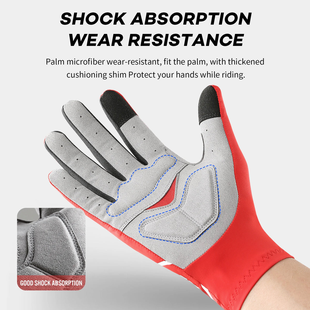 Cycling Gloves Full Finger Touchscreen Anti-Slip Riding Gloves