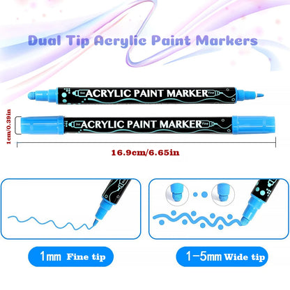 Acrylic Paint Pens  Dual Tip Markers for Crafts & Painting