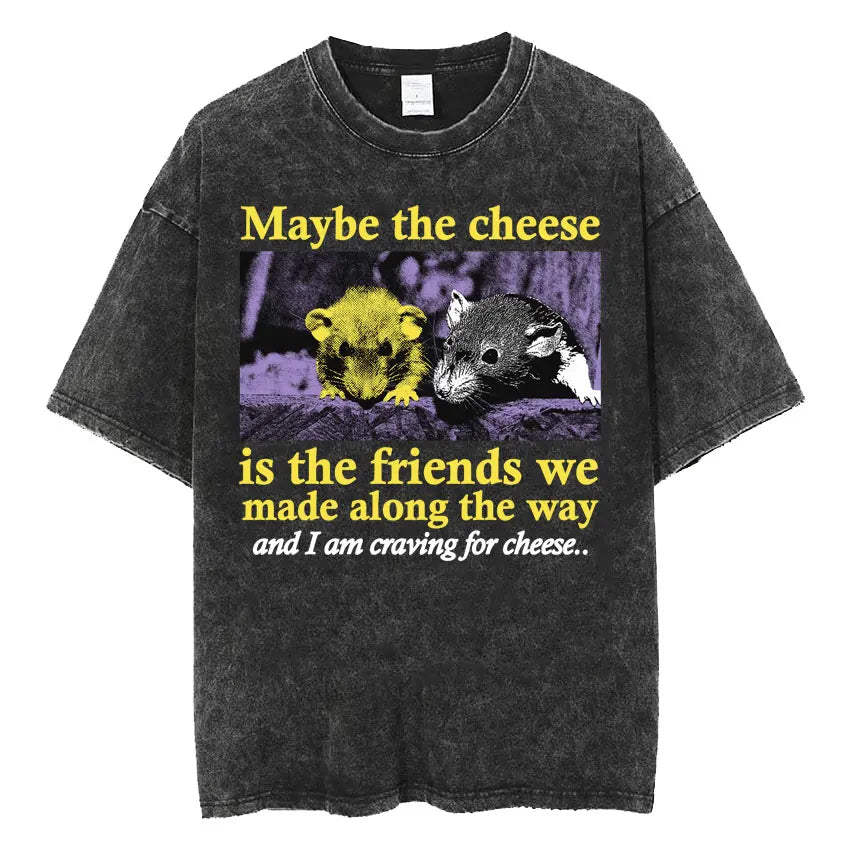Men’s Oversized T-Shirt Retro Washed Funny Graphic Print