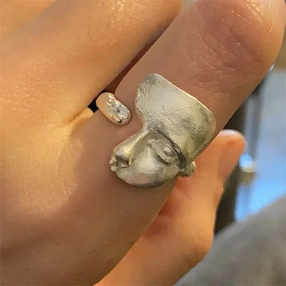 Gothic Face Ring – Adjustable Masked Face Open Ring