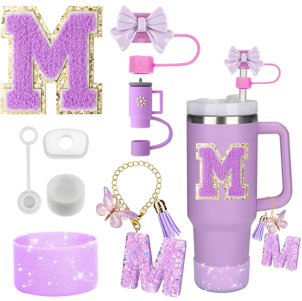 Tumbler Accessories Set – 8PCS Silicone Straw & Cup Covers