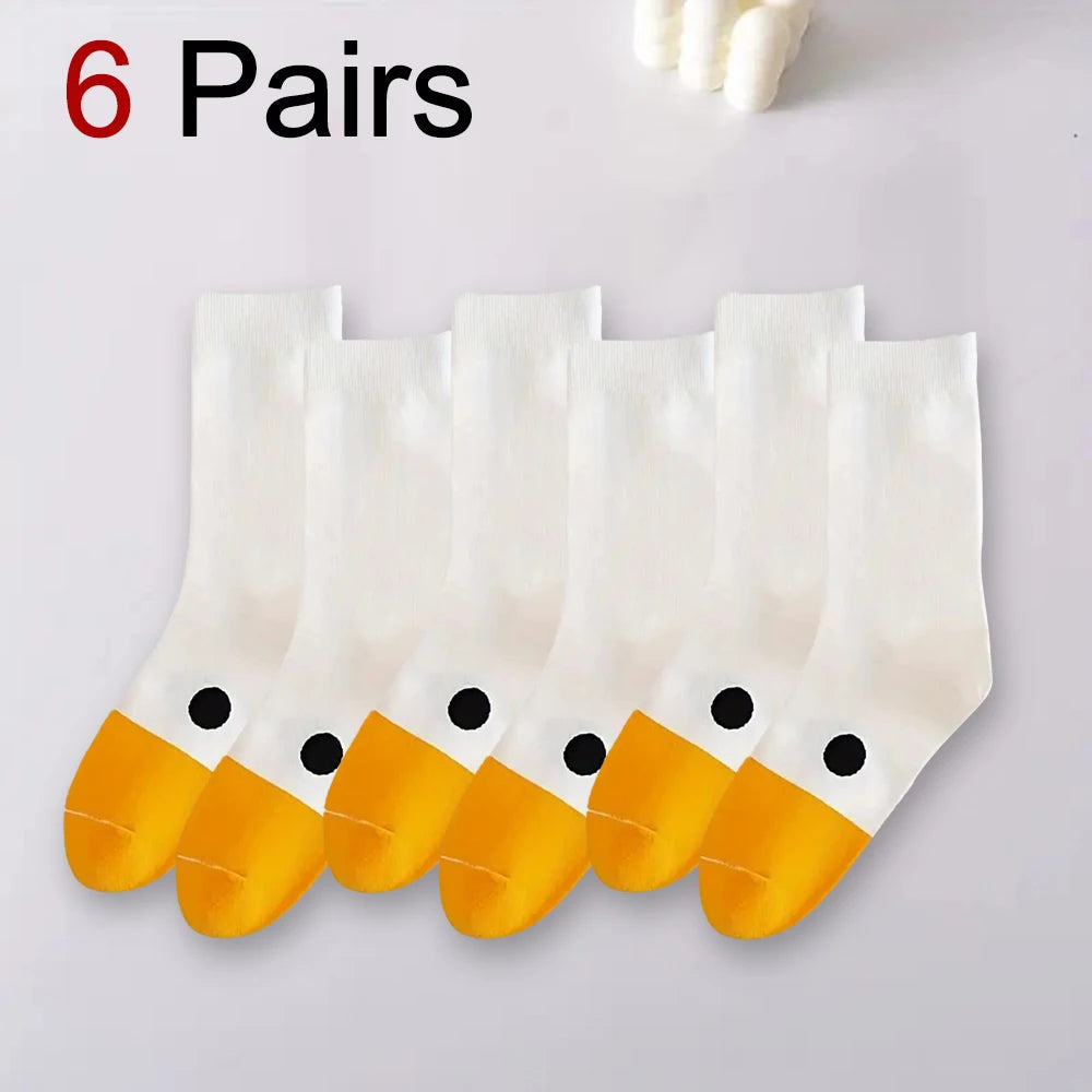 Women's Cartoon Socks, Cute Funny Goose Casual Socks