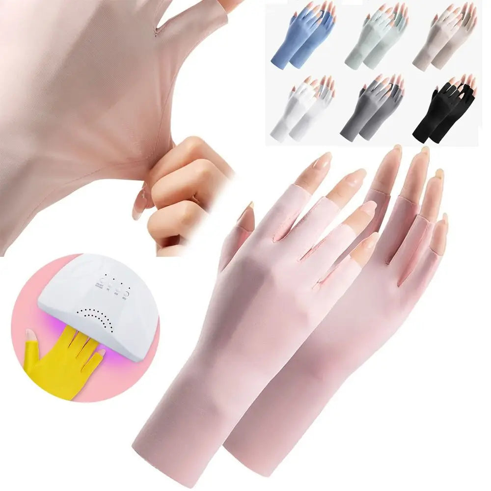 UV Nail Gloves Fingerless UV Protection for Gel Nail Art