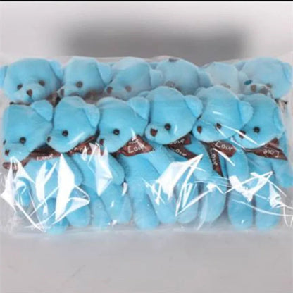 Mini Teddy Bear Keychain, Soft Plush Bag Charm, 12-Piece Set