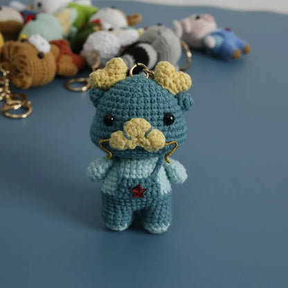 Rabbit Keychain Cute Crochet Animal Keyring for Bags and Gifts
