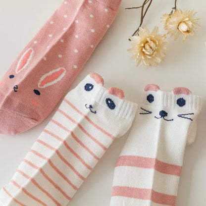 Women's Ankle Socks, Cute Pink Cat Low Cut Cotton-Feel Socks