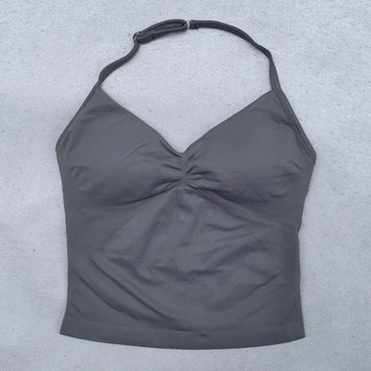 Women's Workout Tank Top Built-In Bra Sleeveless Yoga Gym Top