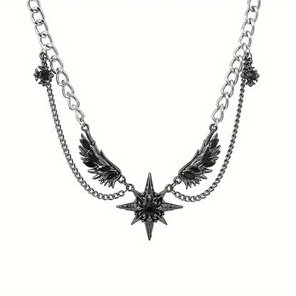 Men's Stainless Steel Necklace, Wing Design Y2K Chain