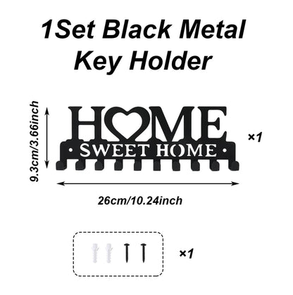 Wall Key Holder with 10 Hooks Metal Key Rack for Home