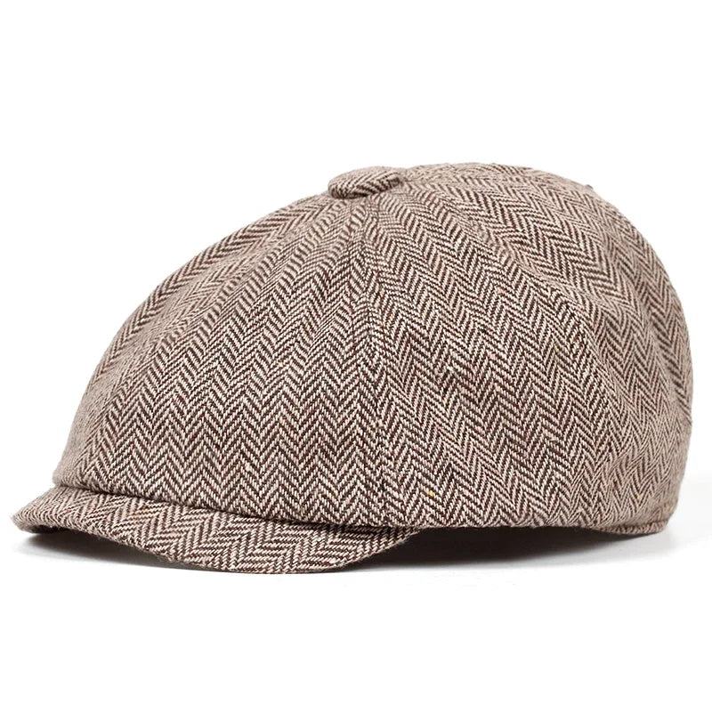 Newsboy Cap Plaid Octagonal Flat Cap for Men and Women