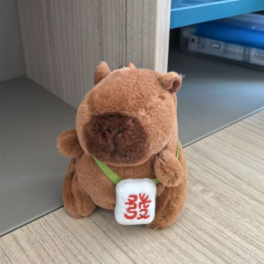 Capybara Plush Toy – Cute Winged Hoodie Stuffed Animal 12cm