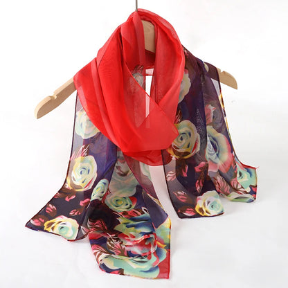 Chiffon Scarf for Women, 50×160cm Lightweight Summer Shawl