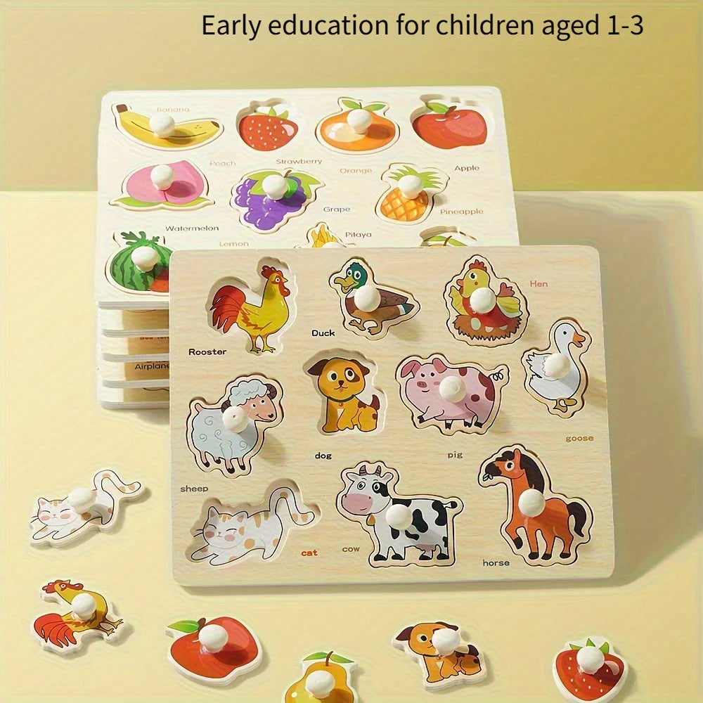 Wooden Shape Matching Puzzle – Geometry Learning Board for Kids