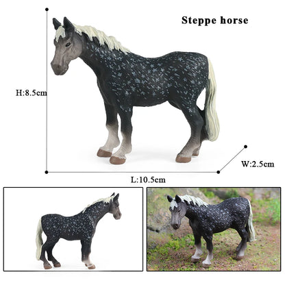 Horse Figurine, Realistic PVC Animal Model Toy for Kids
