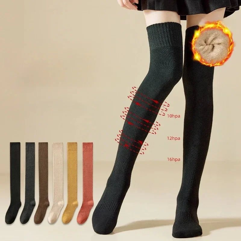 Women’s Knee High Socks Thick Warm Cotton Blend Winter Socks
