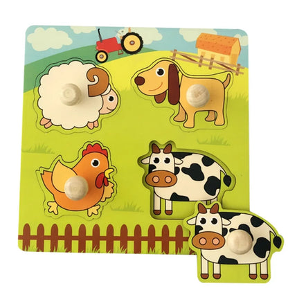 Wooden Montessori Puzzle for Toddlers – Educational Shape Matching Toy
