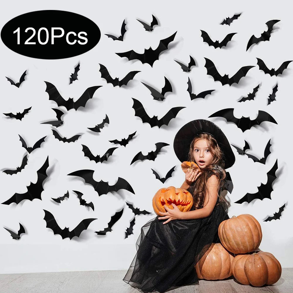 Halloween Bat Wall Decorations – 3D Black Bat Wall Stickers