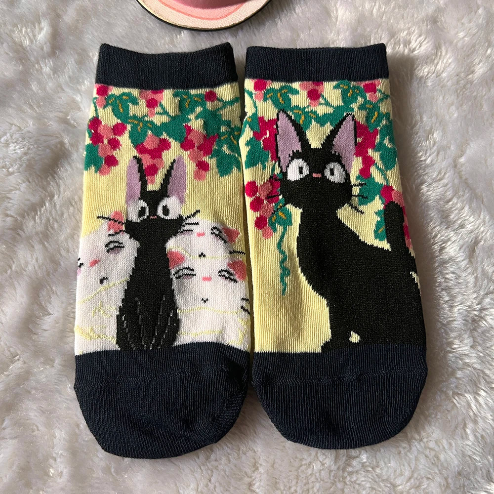 Women's Cartoon Ankle Socks – Cute Cotton Blend Low-Cut Socks