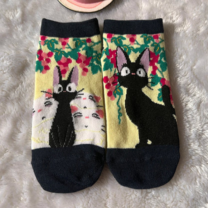 Women's Cartoon Ankle Socks – Cute Cotton Blend Low-Cut Socks