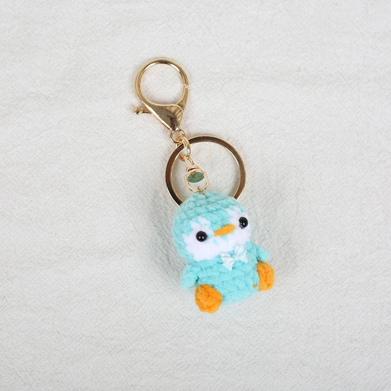 Penguin Keychain Cute Knitted Animal Keyring for Bags and Keys