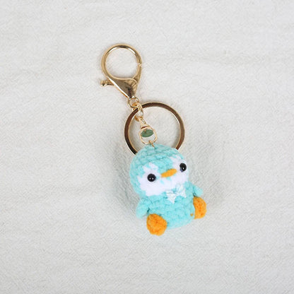 Penguin Keychain Cute Knitted Animal Keyring for Bags and Keys