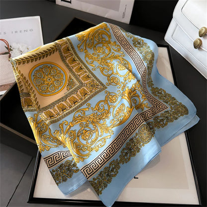 Women's Square Scarf, 70×70cm Printed Satin-Style Headscarf