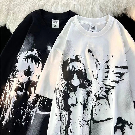 Women's Graphic T-Shirt  Oversized Cotton Casual Tee